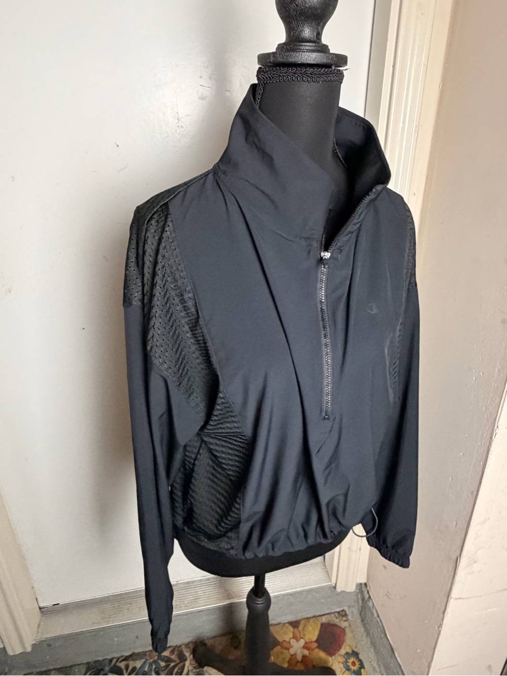 Women’s Black Half-Zip Lightweight Jacket